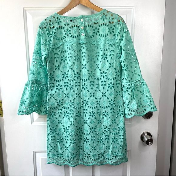 J.Crew New Eyelet Scalloped Shift Dress with Pockets Mint Size 0P - Picture 6 of 12
